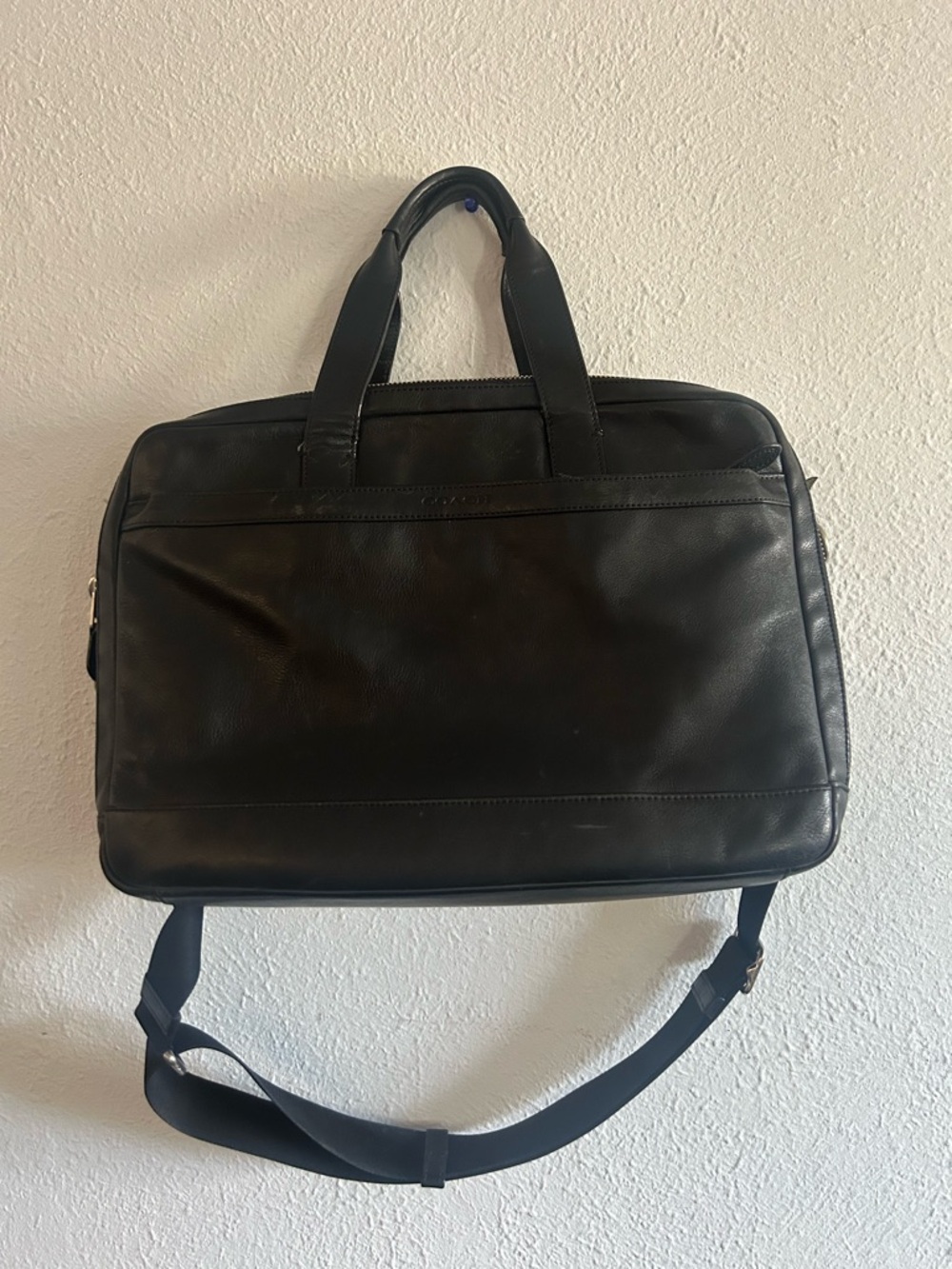 Coach Black Leather Laptop Briefcase